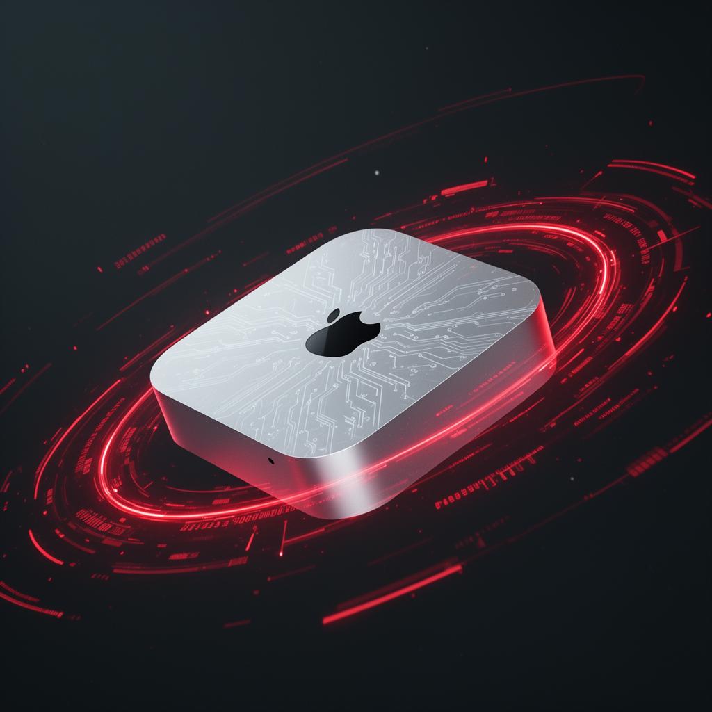 Mac Mini with cyberpunk effects